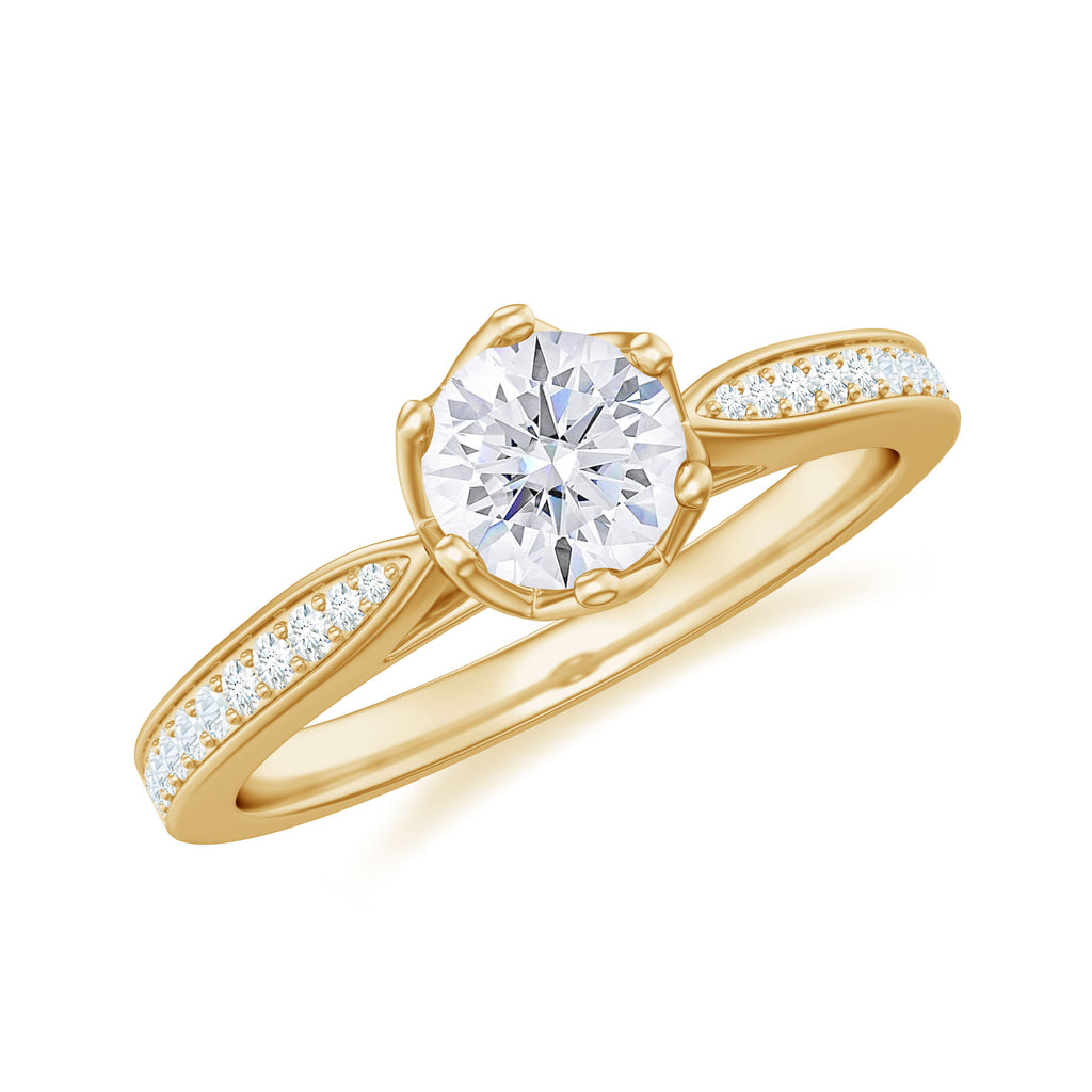 0.75 CT Zircon Solitaire Engagement Ring Zircon - ( AAAA ) - Quality - Rosec Jewels