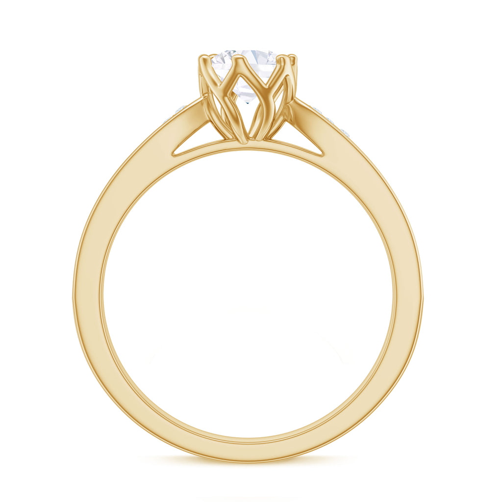 0.75 CT Zircon Solitaire Engagement Ring Zircon - ( AAAA ) - Quality - Rosec Jewels