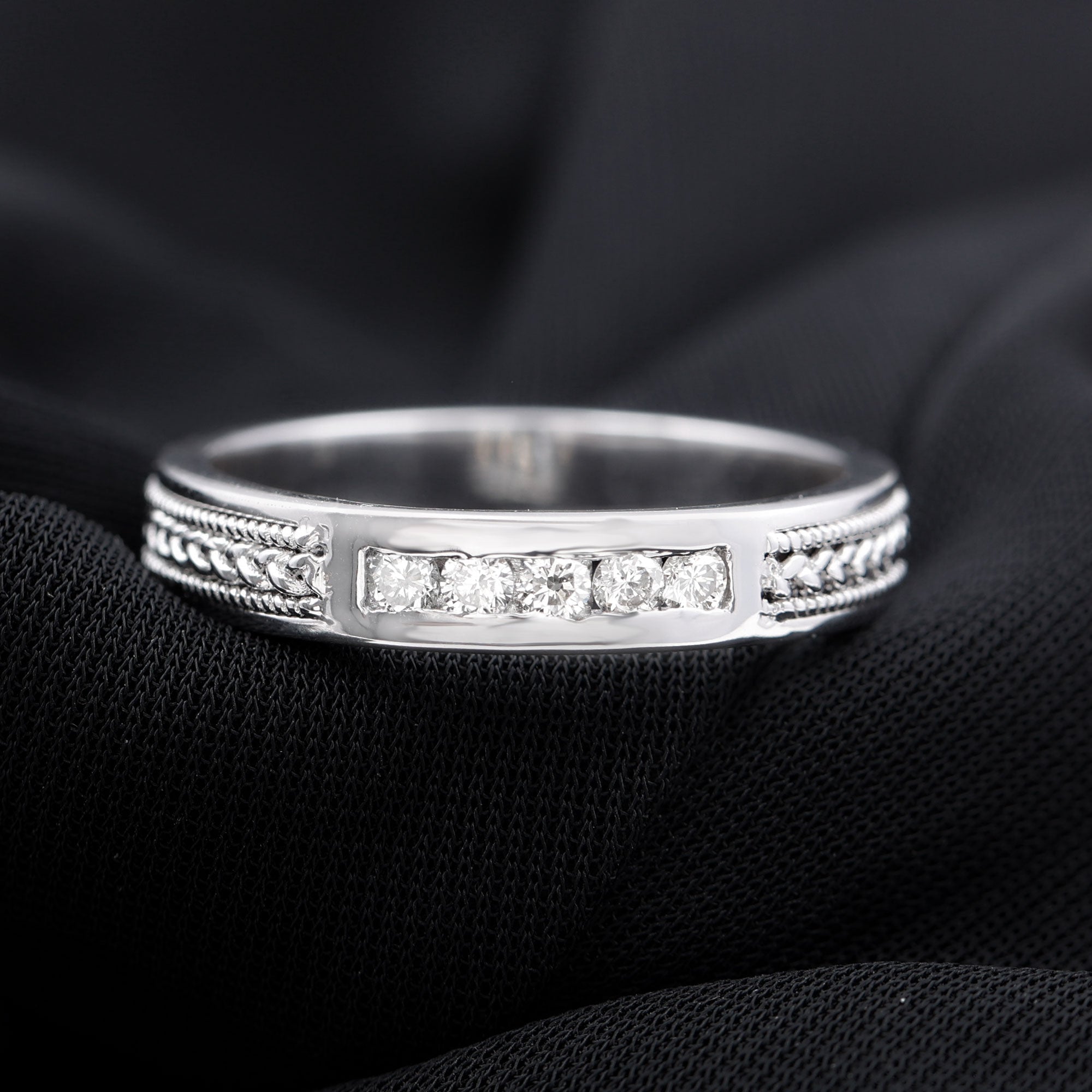 Natural Diamond Braided Band Ring Diamond - ( HI-SI ) - Color and Clarity - Rosec Jewels