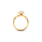 Heart Shape Moissanite Crossover Engagement Ring in Gold Moissanite - ( D-VS1 ) - Color and Clarity - Rosec Jewels