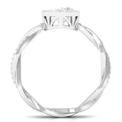 Oval Cut Solitaire Moissanite Engagement Ring with Gold Braided Shank Moissanite - ( D-VS1 ) - Color and Clarity - Rosec Jewels