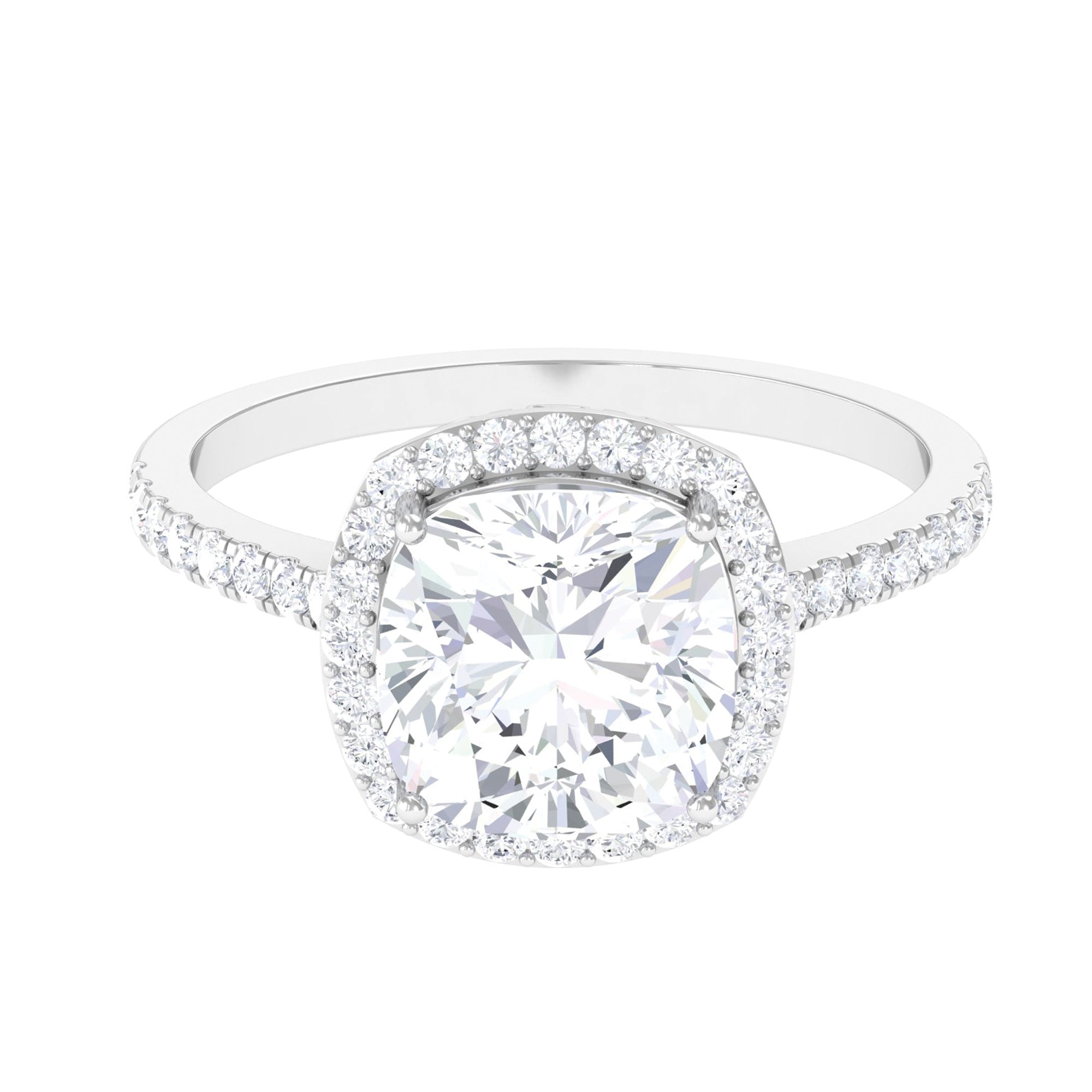 Millie Bobby Brown Inspired Moissanite Halo Engagement Ring Moissanite - ( D-VS1 ) - Color and Clarity - Rosec Jewels