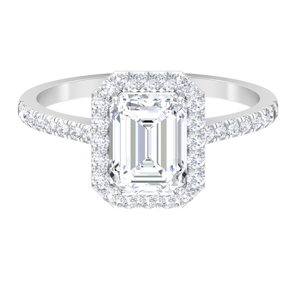 2.75 CT Octagon Cut Moissanite Solitaire Engagement Ring Moissanite - ( D-VS1 ) - Color and Clarity - Rosec Jewels