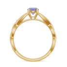 Round Tanzanite Crossover Solitaire Ring Tanzanite - ( AAA ) - Quality - Rosec Jewels