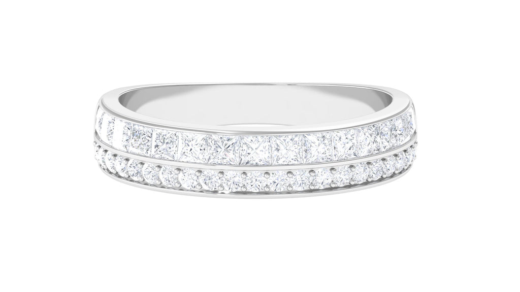 1.75 CT Natural Diamond Semi Eternity Ring in Prong Setting Diamond - ( HI-SI ) - Color and Clarity - Rosec Jewels