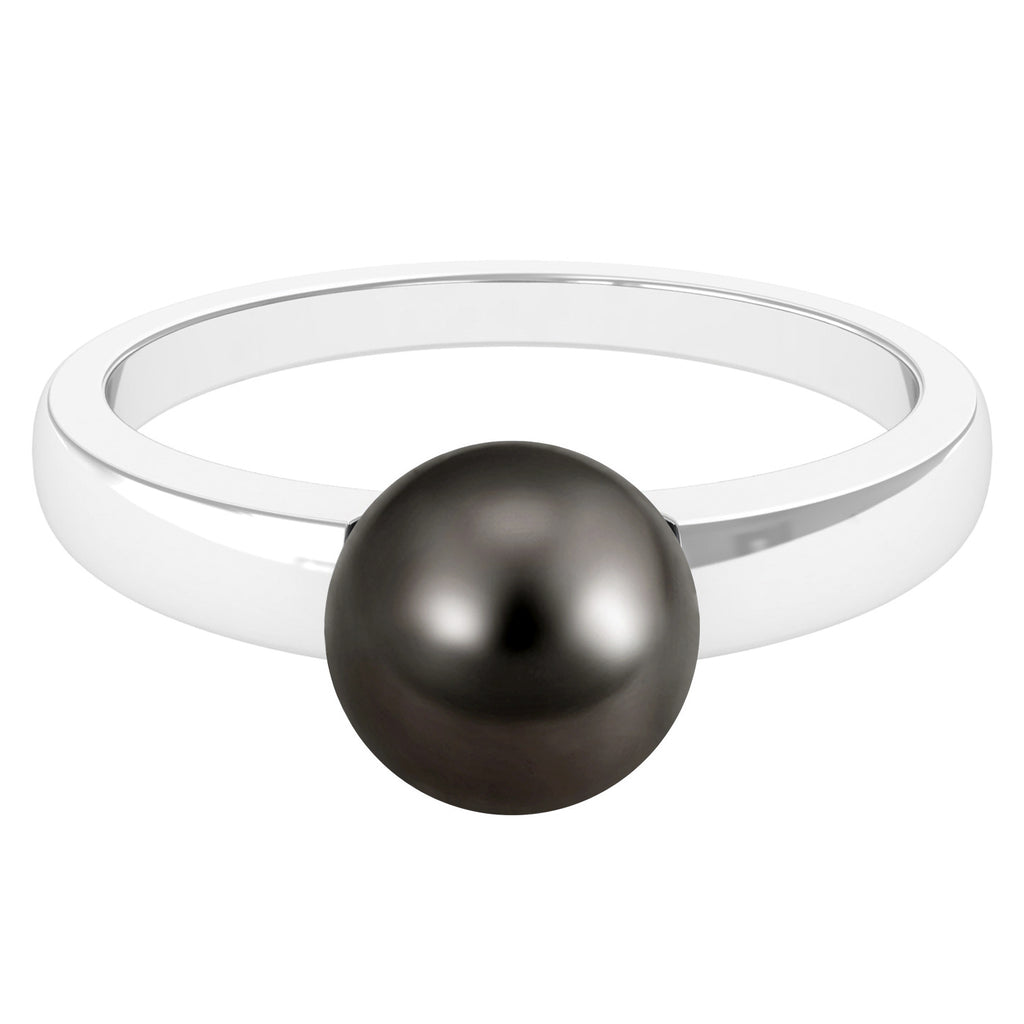 4.50 CT Tahitian Pearl Solitaire with Simple Gold Ring