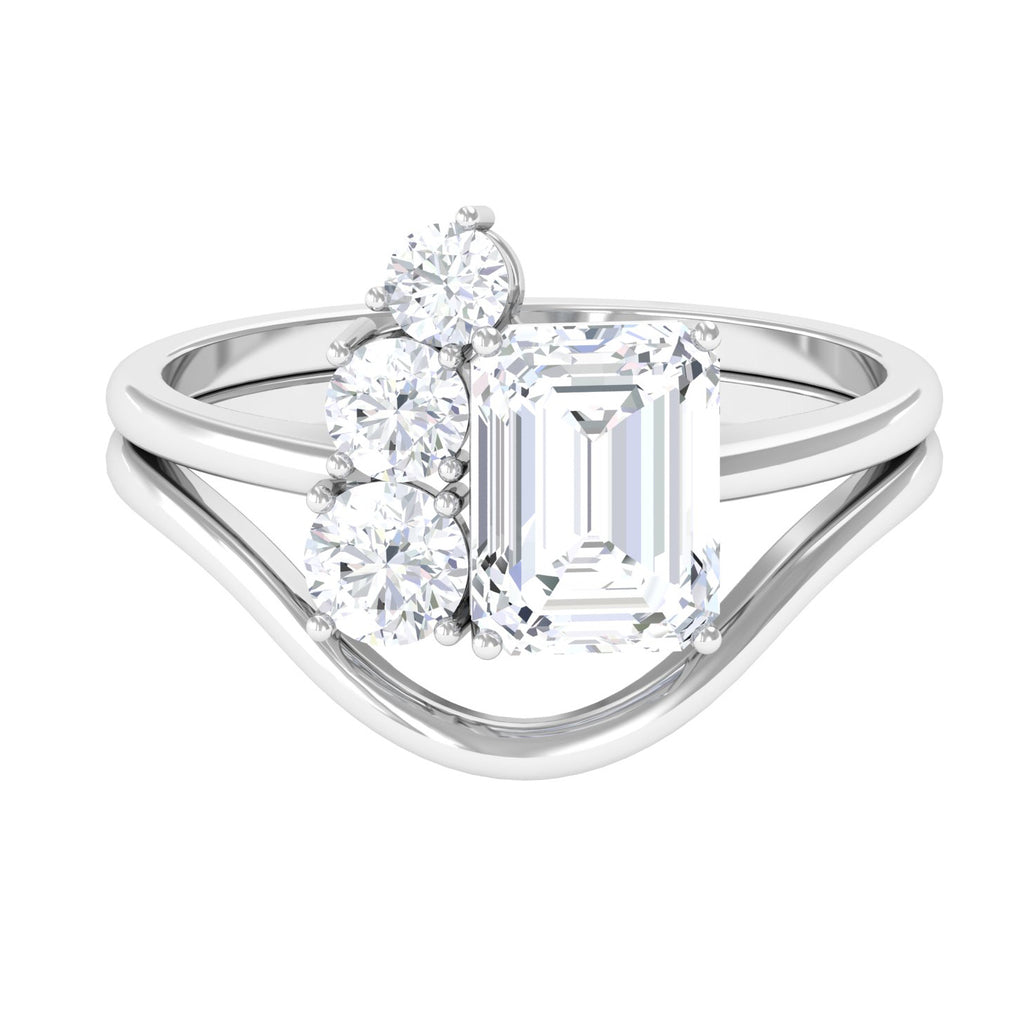 2.50 CT Moissanite Cocktail Wedding Ring Set Moissanite - ( D-VS1 ) - Color and Clarity - Rosec Jewels