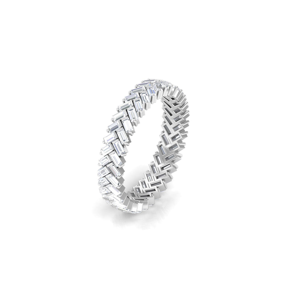 0.75 CT Zircon Braided Eternity Ring Zircon - ( AAAA ) - Quality - Rosec Jewels
