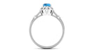3/4 CT Swiss Blue Topaz and Diamond Antique Engagement Ring Swiss Blue Topaz - ( AAA ) - Quality - Rosec Jewels