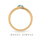 3/4 CT Round Shape Swiss Blue Topaz Solitaire Ring with Diamond Side Stones Swiss Blue Topaz - ( AAA ) - Quality - Rosec Jewels