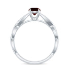 Garnet Solitaire Crossover Promise Ring Garnet - ( AAA ) - Quality - Rosec Jewels