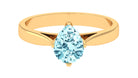 Teardrop Solitaire Ring with Aquamarine Aquamarine - ( AAA ) - Quality - Rosec Jewels