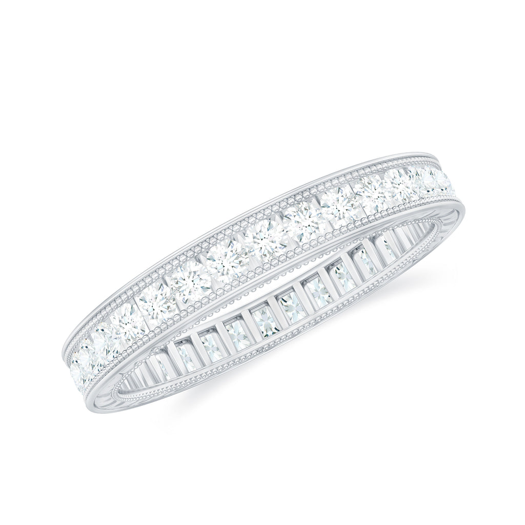 3/4 CT Moissanite Eternity Wedding Band Moissanite - ( D-VS1 ) - Color and Clarity - Rosec Jewels