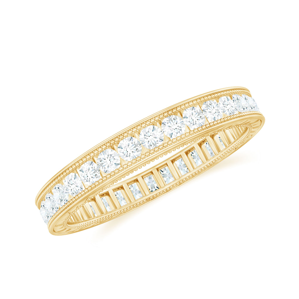 3/4 CT Moissanite Eternity Wedding Band Moissanite - ( D-VS1 ) - Color and Clarity - Rosec Jewels