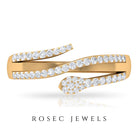Natural Diamond Snake Ring in Gold Diamond - ( HI-SI ) - Color and Clarity - Rosec Jewels