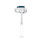 1.50 CT Heart Shape London Blue Topaz Engagement Ring with Diamond Accent London Blue Topaz - ( AAA ) - Quality - Rosec Jewels