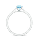 3/4 CT Classic Solitaire Aquamarine Ring with Diamond Side Stones Aquamarine - ( AAA ) - Quality - Rosec Jewels