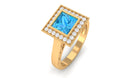 1.25 CT Swiss Blue Topaz Engagement Ring with Diamond for Her Swiss Blue Topaz - ( AAA ) - Quality - Rosec Jewels