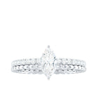 Marquise Cut Certified Moissanite Solitaire Engagement Ring in Gold Moissanite - ( D-VS1 ) - Color and Clarity - Rosec Jewels