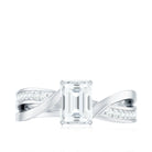 Emerald Cut Solitaire Moissanite Infinity Engagement Ring Moissanite - ( D-VS1 ) - Color and Clarity - Rosec Jewels