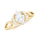 Marquise Cut Moissanite Solitaire Infinity Ring in Gold Moissanite - ( D-VS1 ) - Color and Clarity - Rosec Jewels