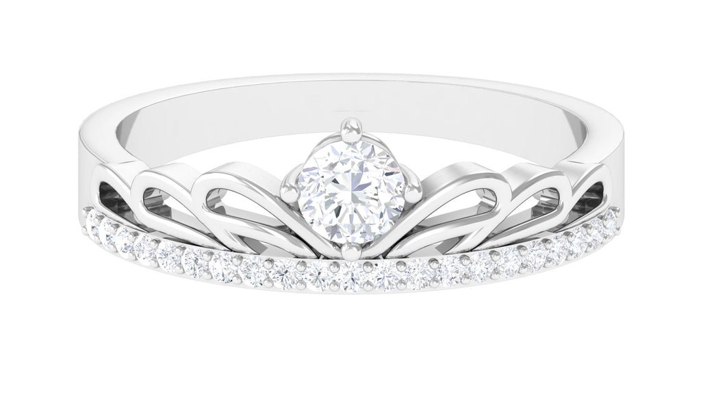 Round Shape Diamond Crown Band Ring Diamond - ( HI-SI ) - Color and Clarity - Rosec Jewels