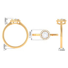 Cubic Zirconia Floating Halo Promise Ring Zircon - ( AAAA ) - Quality - Rosec Jewels