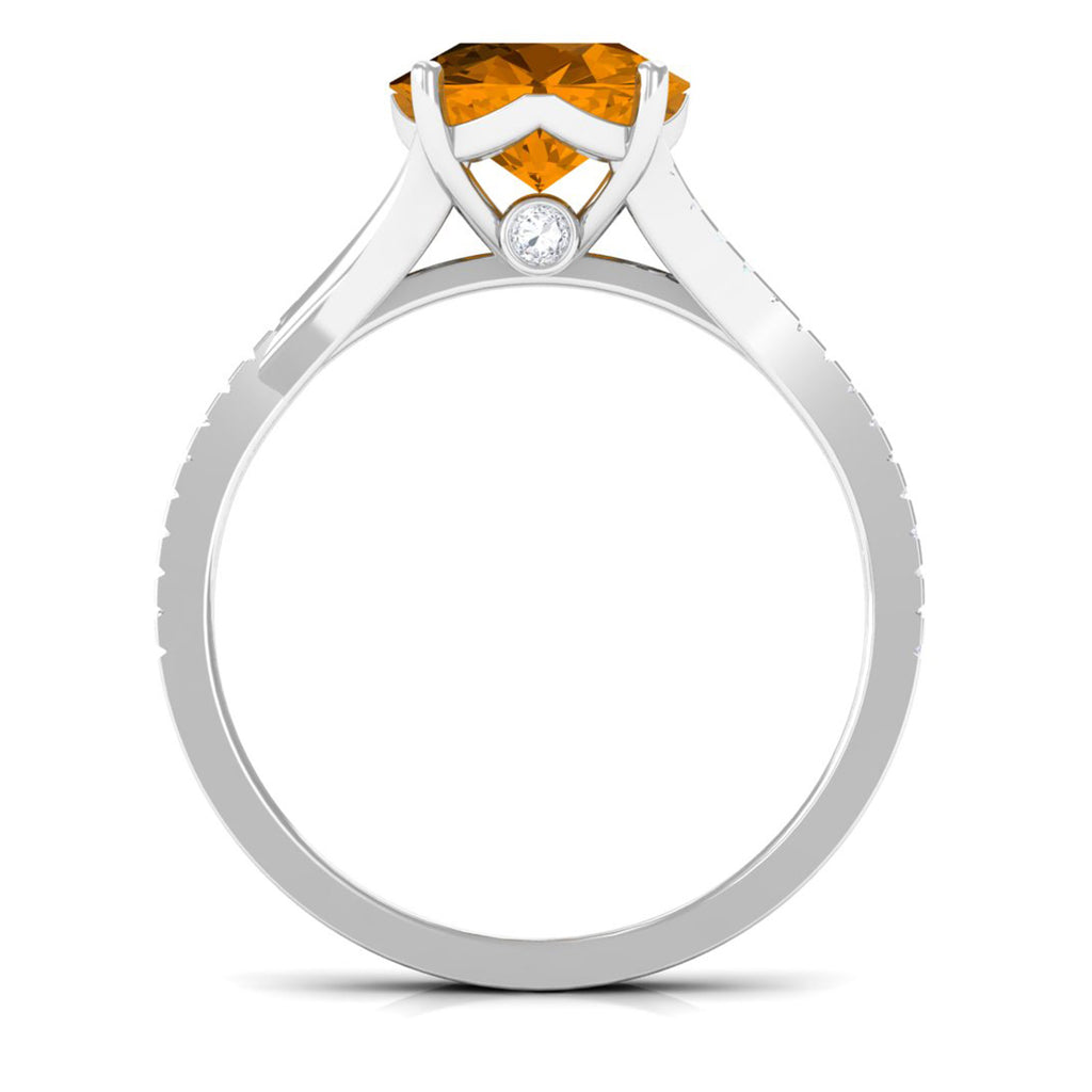 3.50 CT Wedding and Engagement Ring Set with Citrine and Moissanite Citrine - ( AAA ) - Quality - Rosec Jewels