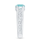 1.25 CT Sky Blue Topaz Celtic Solitaire Band with Diamond Sky Blue Topaz - ( AAA ) - Quality - Rosec Jewels