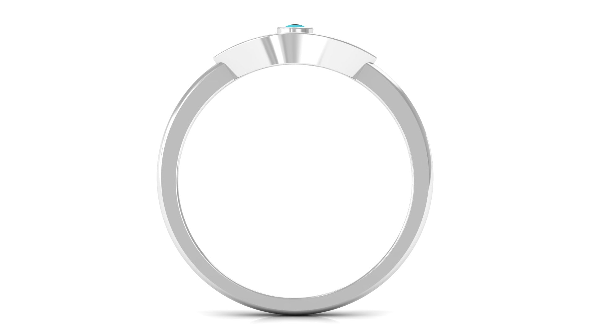 Moissanite Evil Eye Ring with Enamel Moissanite - ( D-VS1 ) - Color and Clarity - Rosec Jewels
