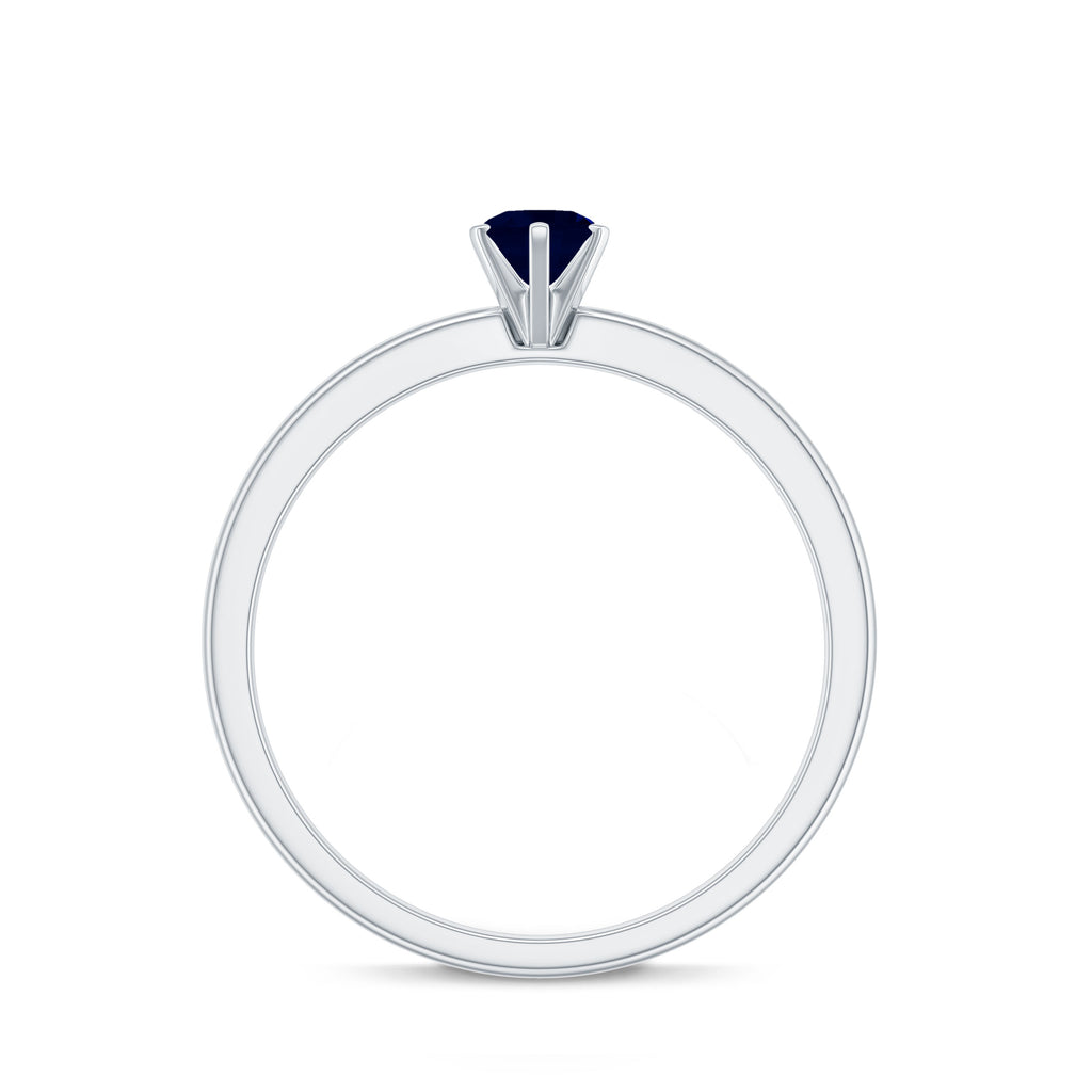 1/4 CT Solitaire Blue Sapphire Promise Ring