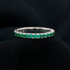 1.5 CT Round Created Emerald Wedding Band Ring in Gold Lab Created Emerald - ( AAAA ) - Quality - Rosec Jewels