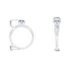 Tanzanite and Diamond Engagement Ring Tanzanite - ( AAA ) - Quality - Rosec Jewels