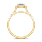 1.5 CT Round Shape Tanzanite and Diamond Floating Halo Designer Ring Tanzanite - ( AAA ) - Quality - Rosec Jewels