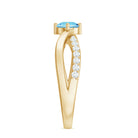 1/2 CT Aquamarine Solitaire and Diamond Infinity Ring Aquamarine - ( AAA ) - Quality - Rosec Jewels