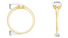 Bezel Set Cushion Cut Moissanite Solitaire Promise Ring in Spilt Shank Moissanite - ( D-VS1 ) - Color and Clarity - Rosec Jewels