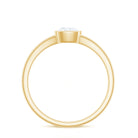 Bezel Set Cushion Cut Moissanite Solitaire Promise Ring in Spilt Shank Moissanite - ( D-VS1 ) - Color and Clarity - Rosec Jewels