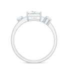 Princess Cut Moissanite Double Band Promise Ring in Gold Moissanite - ( D-VS1 ) - Color and Clarity - Rosec Jewels