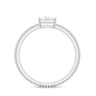 Princess Cut Moissanite Solitaire Ring with Beaded Details Moissanite - ( D-VS1 ) - Color and Clarity - Rosec Jewels