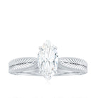 Marquise Cut Moissanite Solitaire Engagement Ring Moissanite - ( D-VS1 ) - Color and Clarity - Rosec Jewels