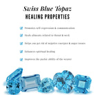 Swiss Blue Topaz Minimal Half Eternity Ring with Diamond Swiss Blue Topaz - ( AAA ) - Quality - Rosec Jewels