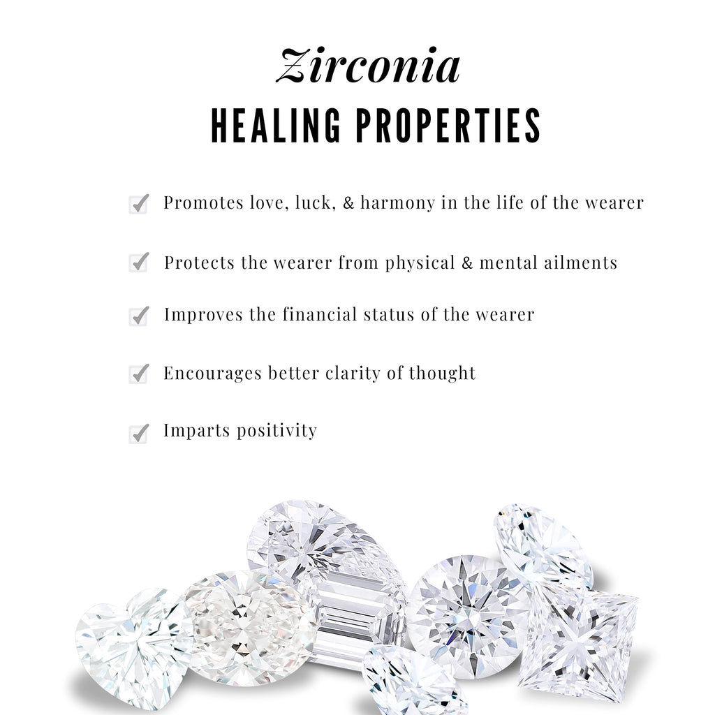 Heart Shape Zircon Statement Engagement Ring with Double Halo Zircon - ( AAAA ) - Quality - Rosec Jewels